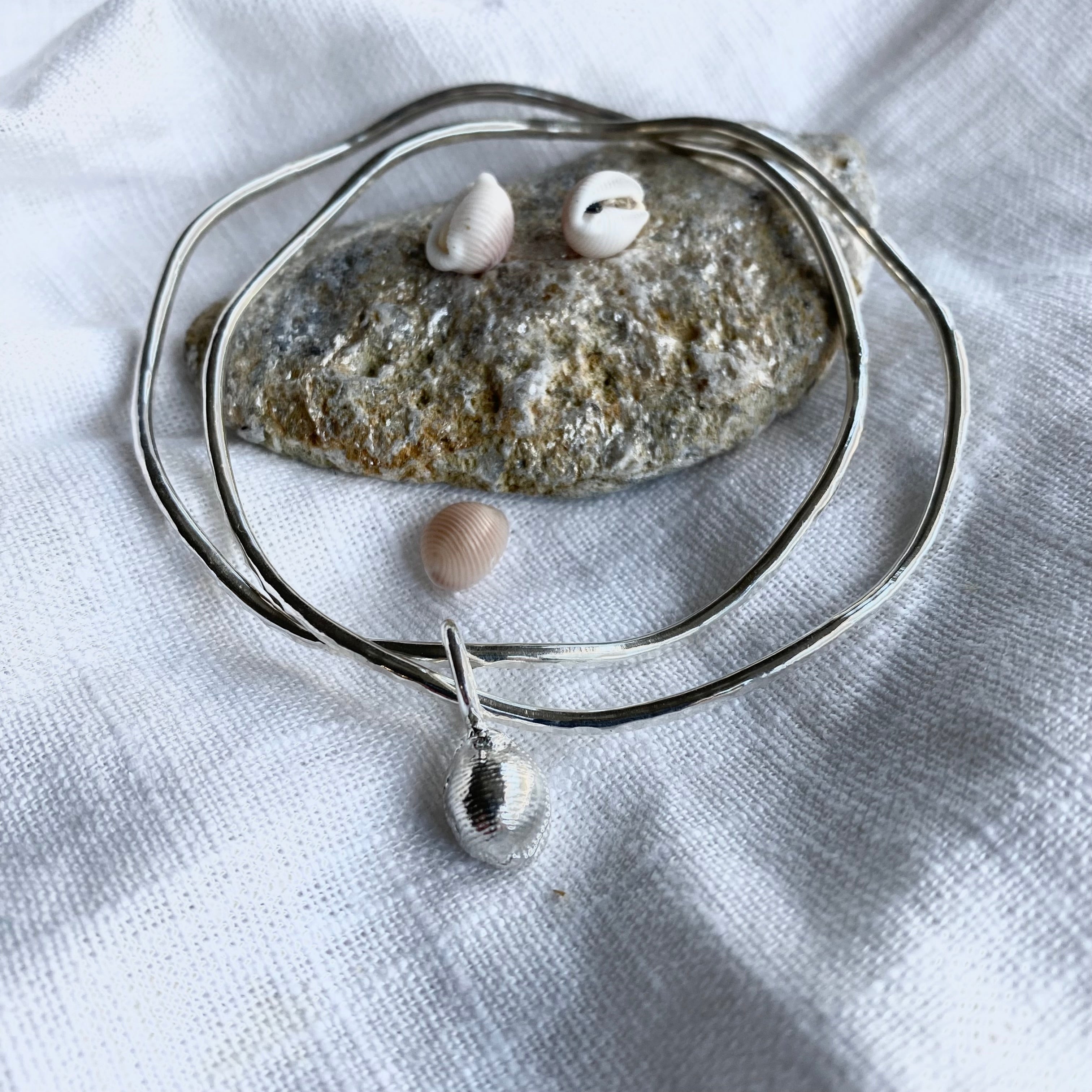 Cornish Cowrie Shell Wave Bangle