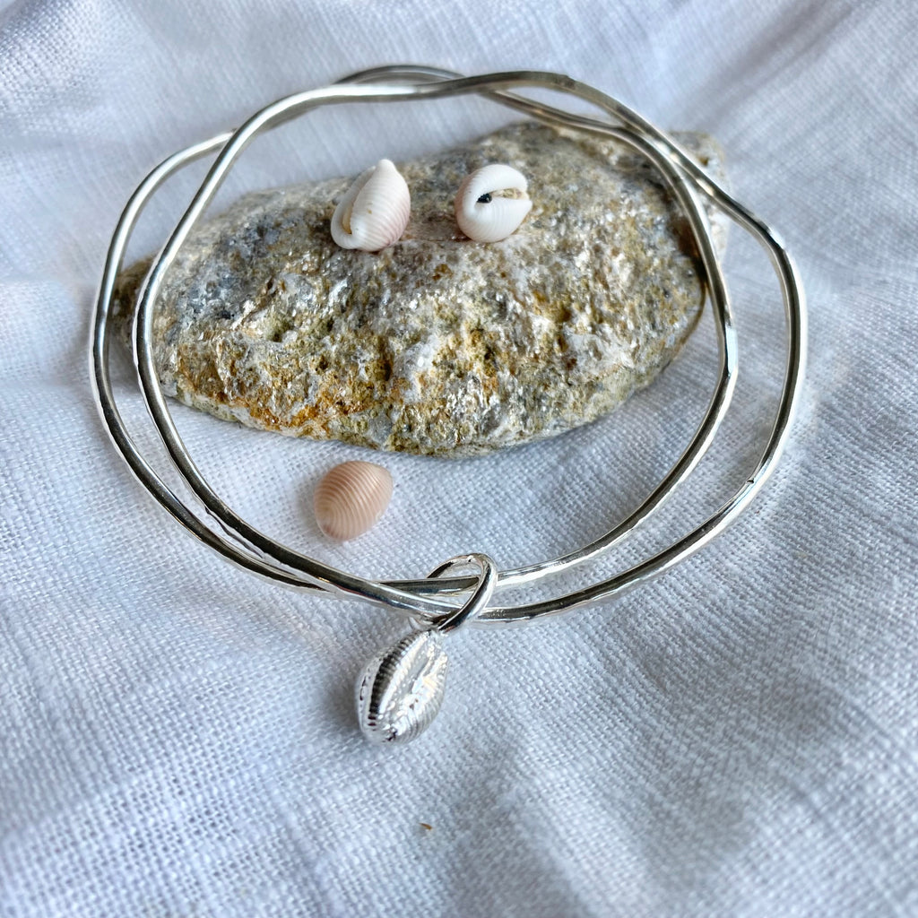 Cornish Cowrie Shell Wave Bangle