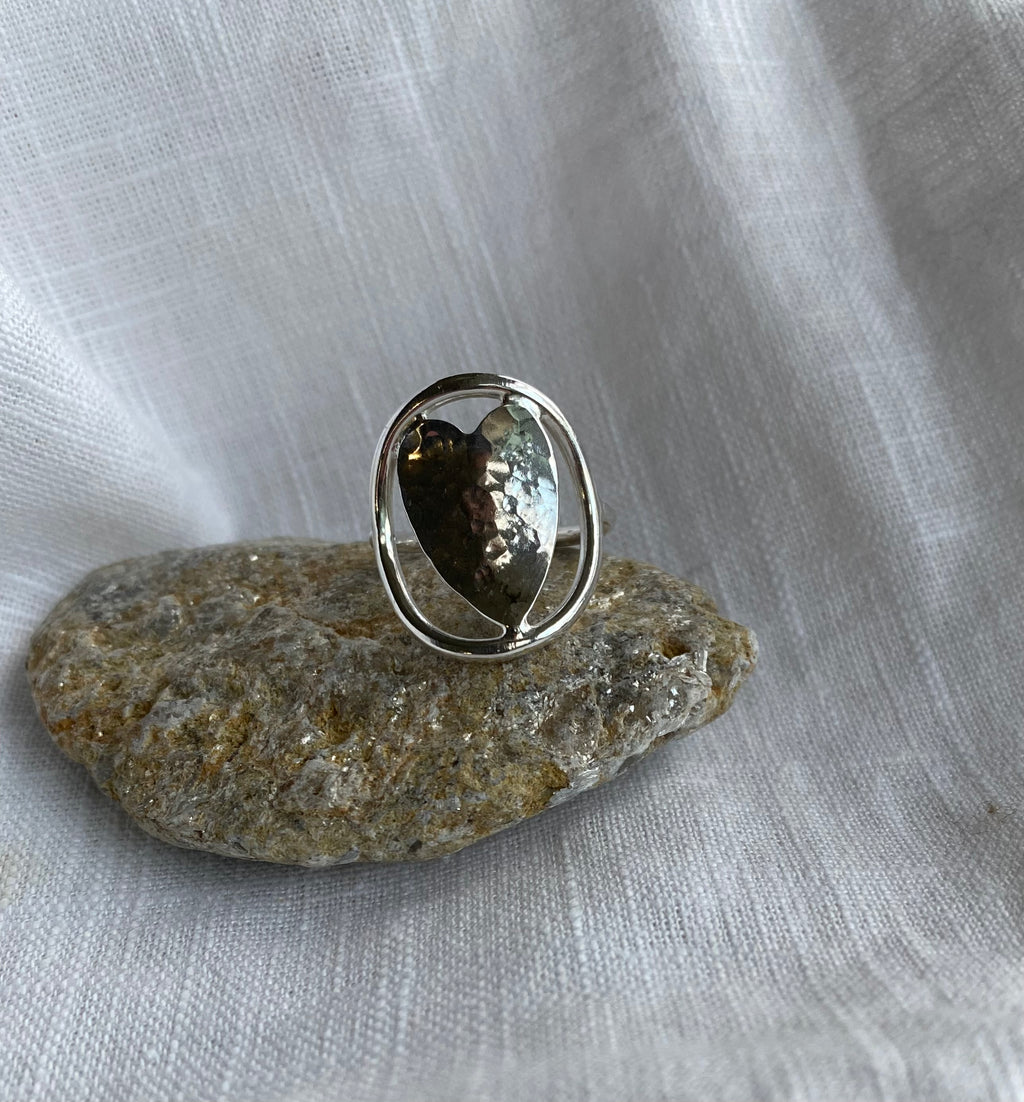 Large Heart Shield Statement Ring.
