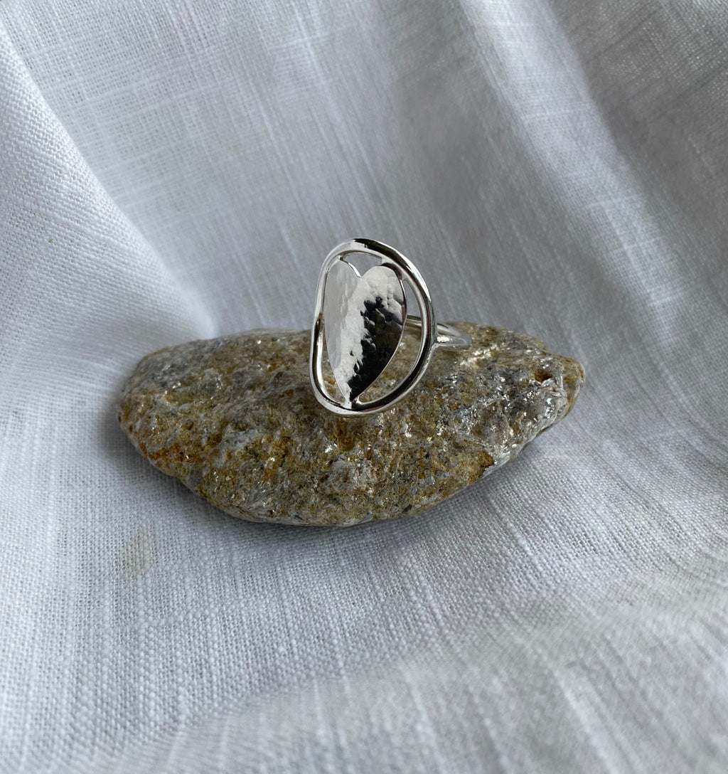Large Heart Shield Statement Ring.