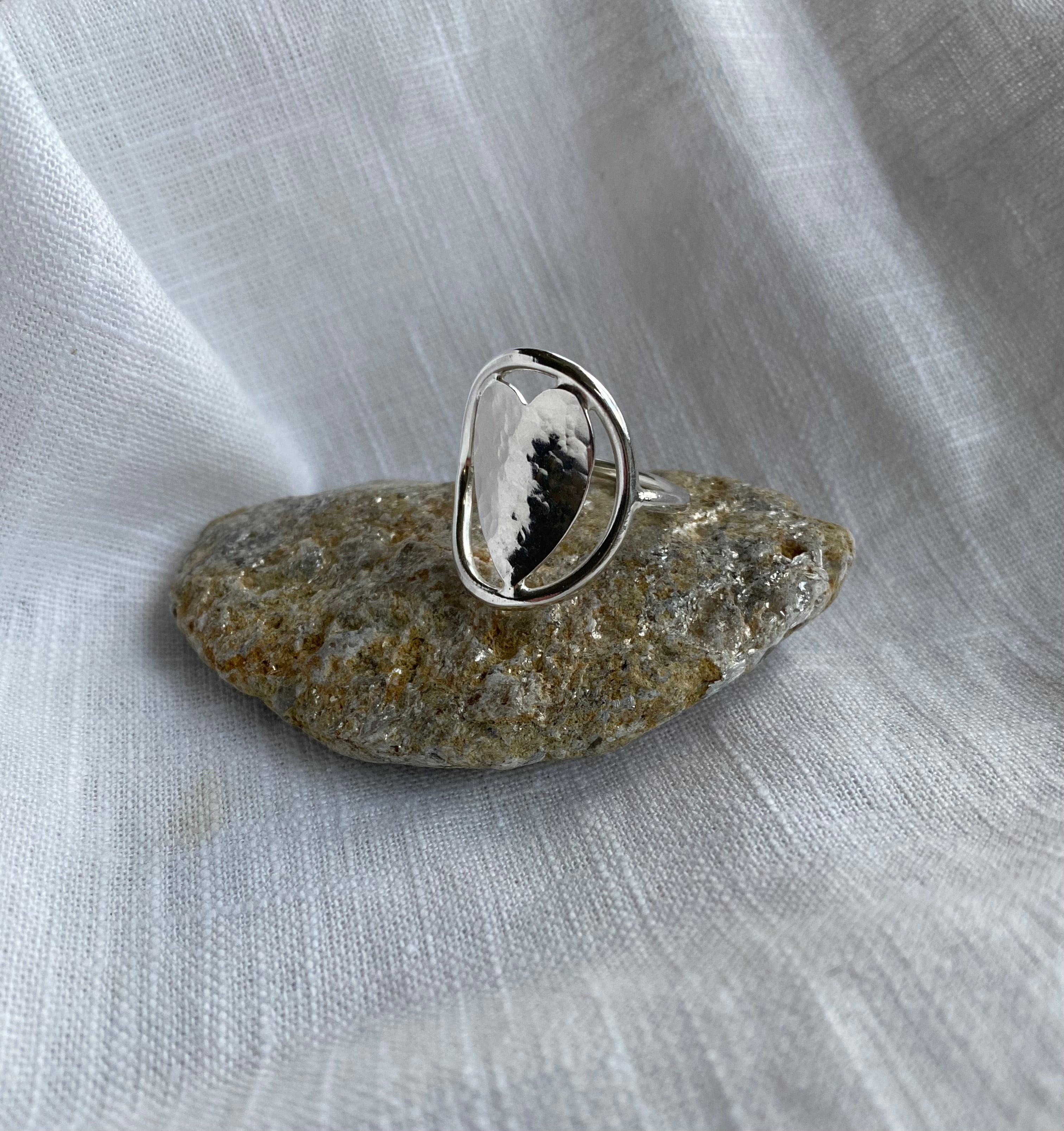 Large Heart Shield Statement Ring.