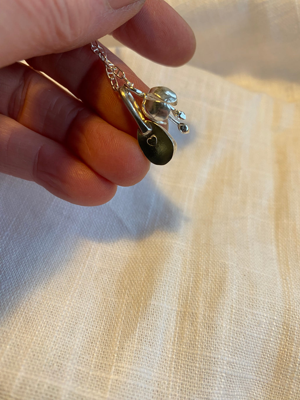 Laboradite Charm & Tiny Flower