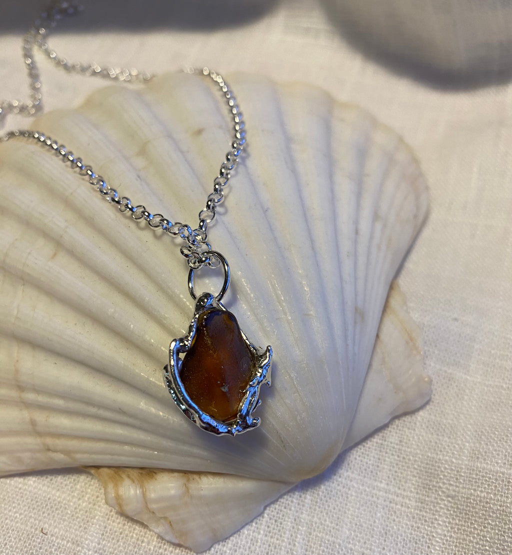 Cornish Sea Glass & Molten Solid Silver