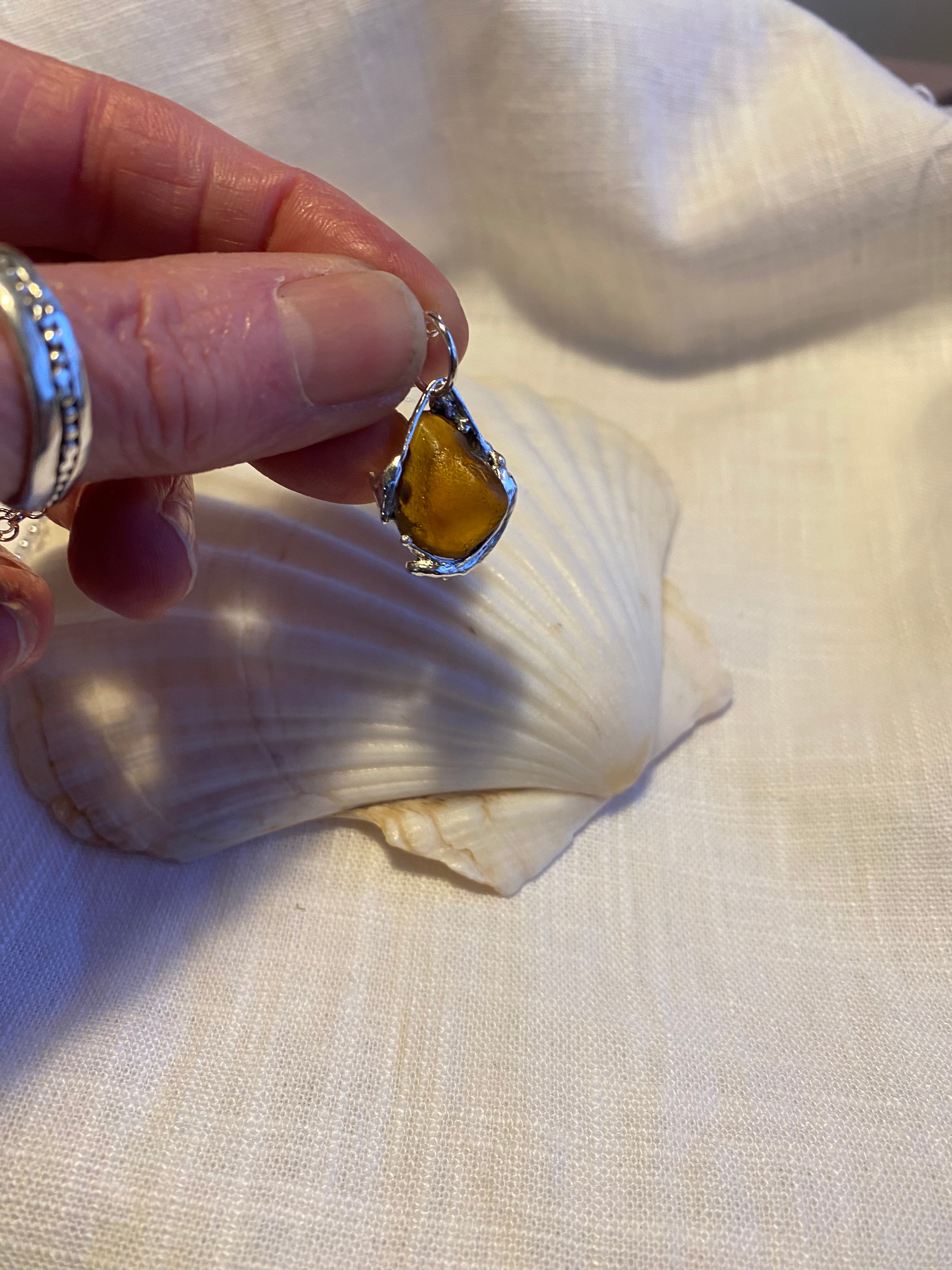 Cornish Sea Glass & Molten Solid Silver