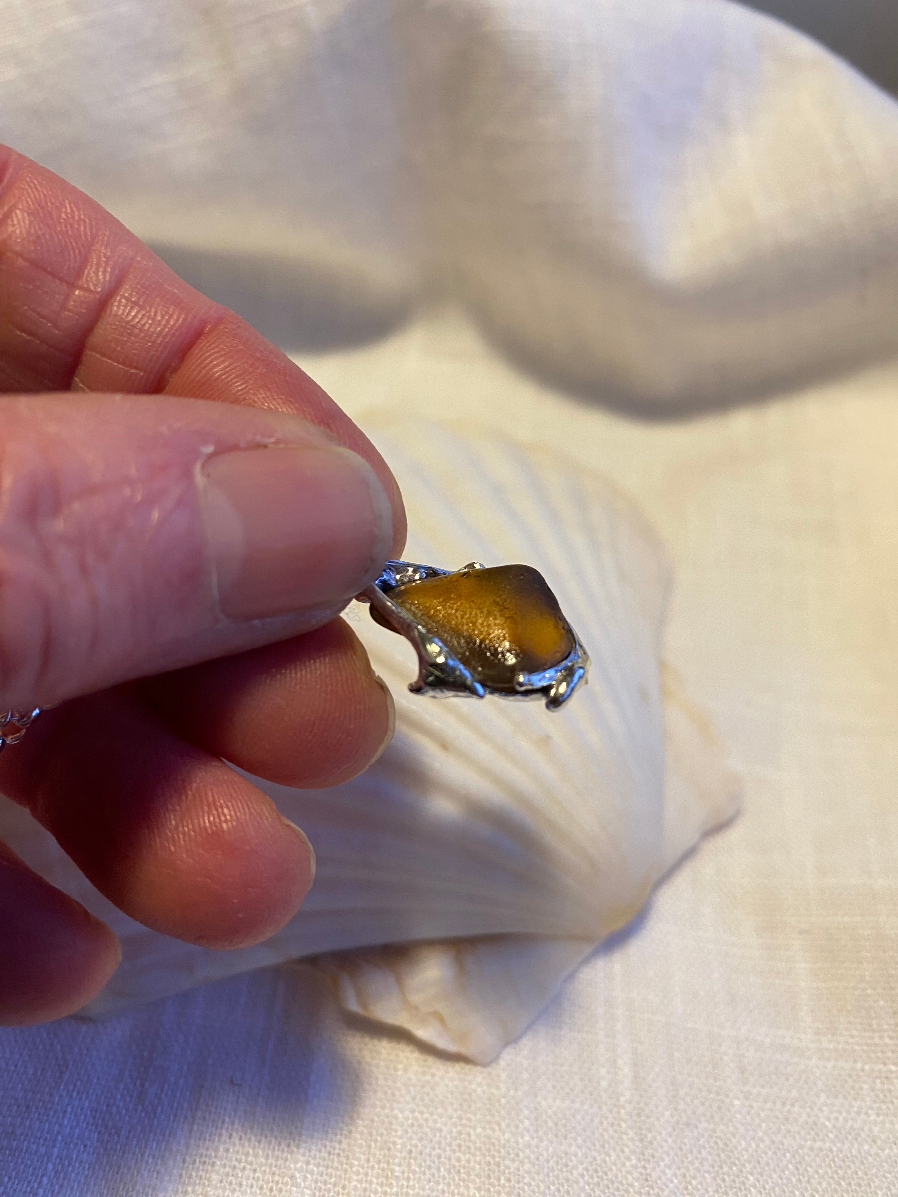 Cornish Sea Glass & Molten Solid Silver