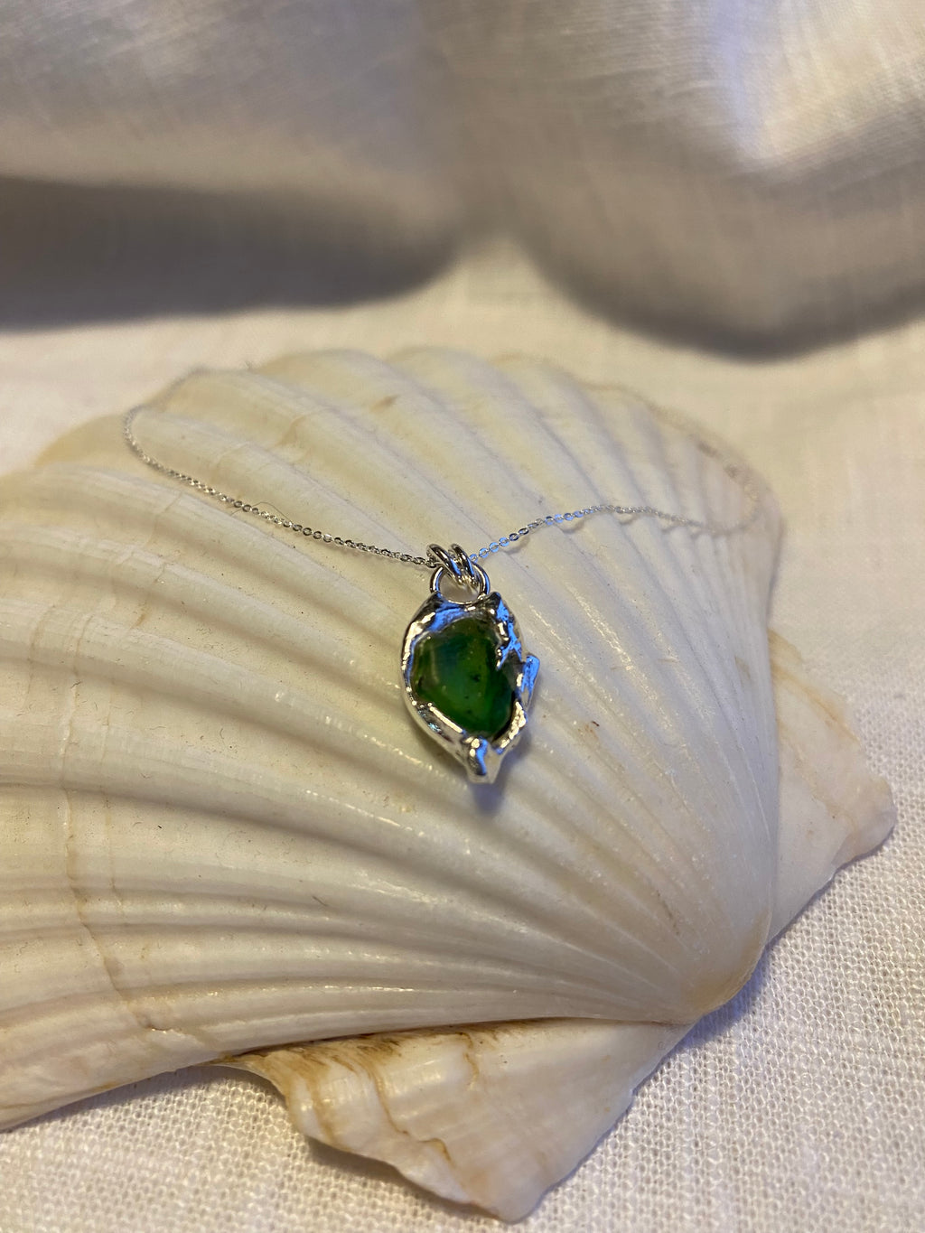 Cornish Sea Glass & Molten Solid Silver