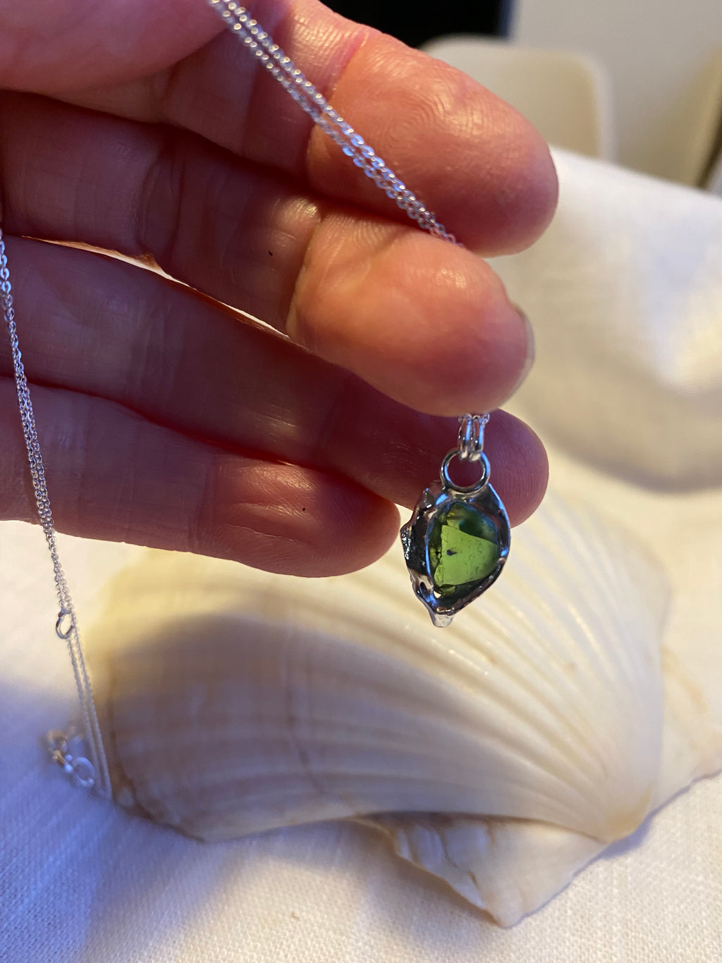 Cornish Sea Glass & Molten Solid Silver