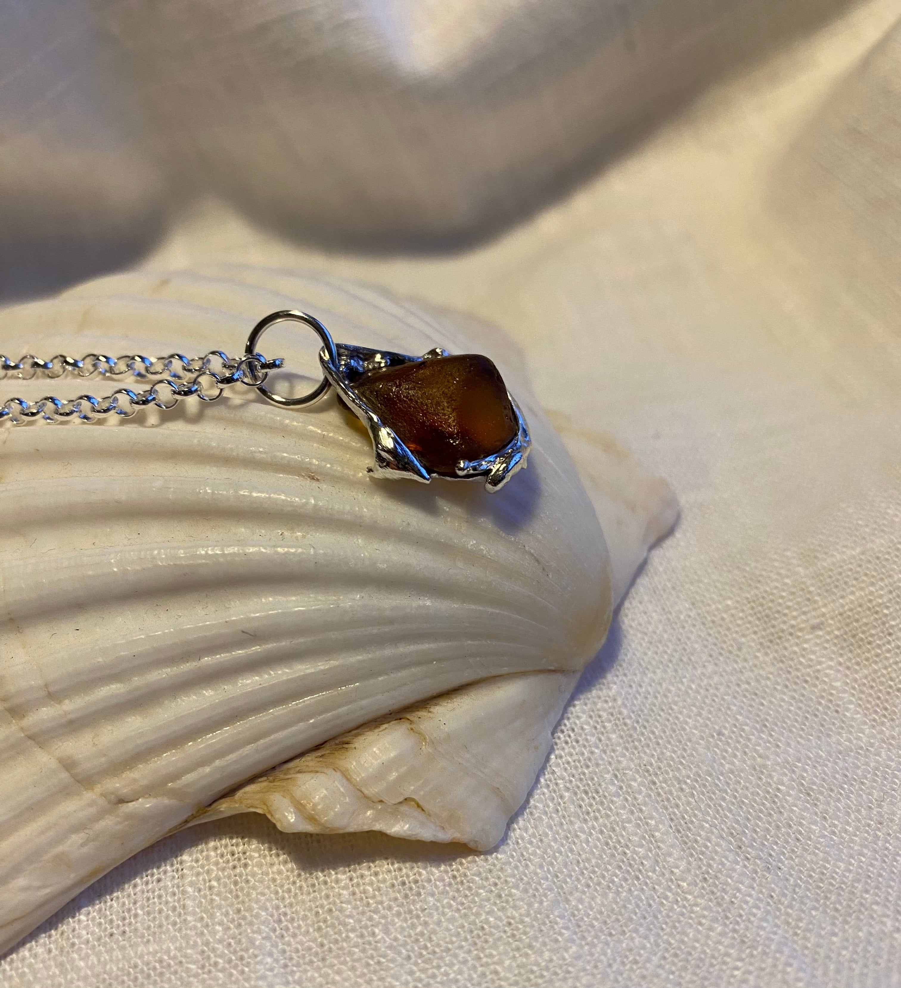 Cornish Sea Glass & Molten Solid Silver