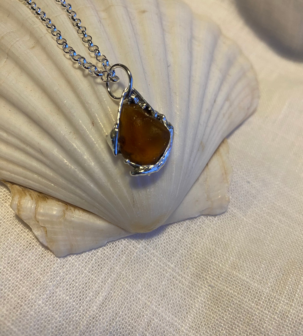 Cornish Sea Glass & Molten Solid Silver