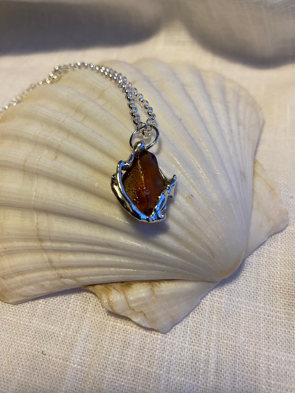 Cornish Sea Glass & Molten Solid Silver