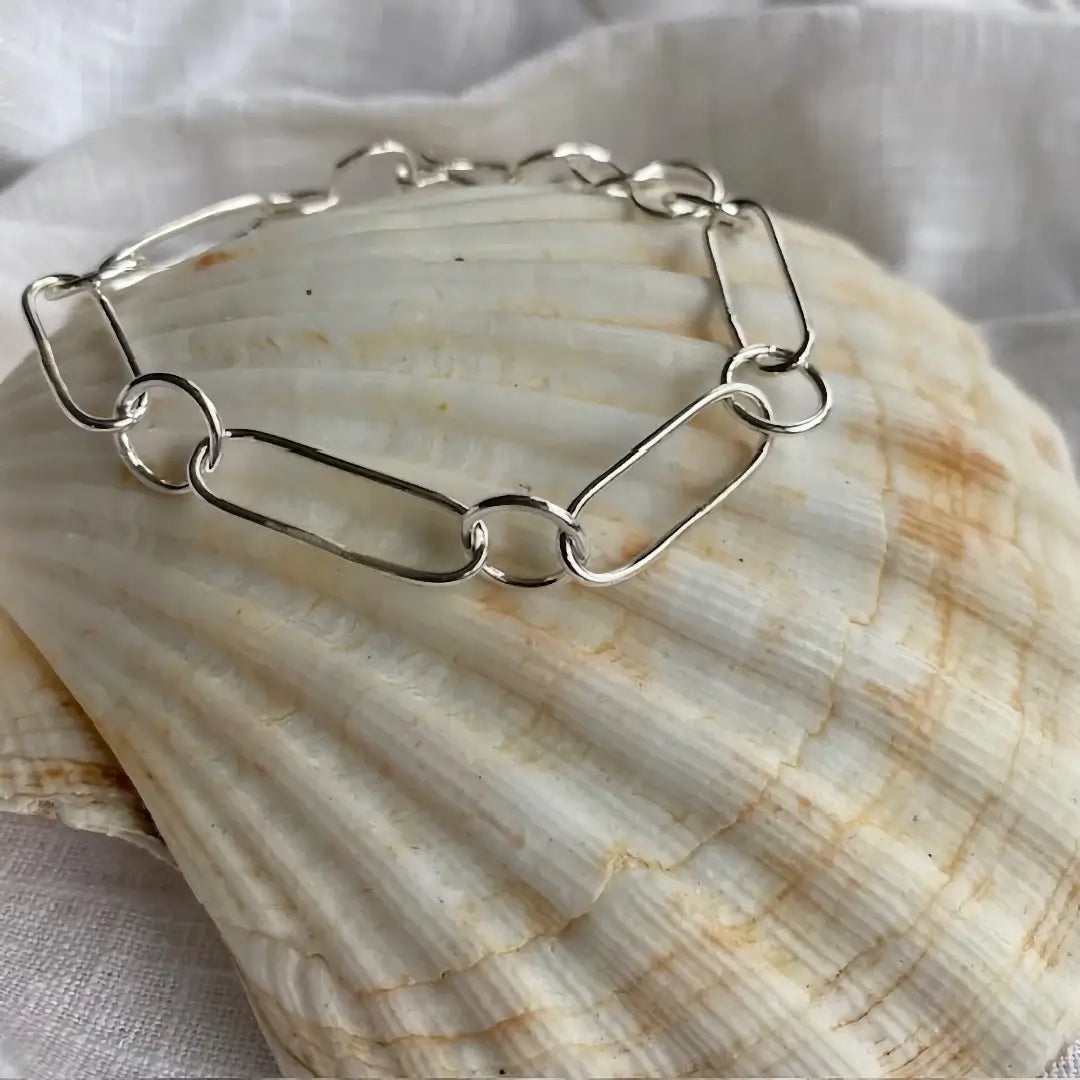 Paperclip Chain Fine Silver Bracelet