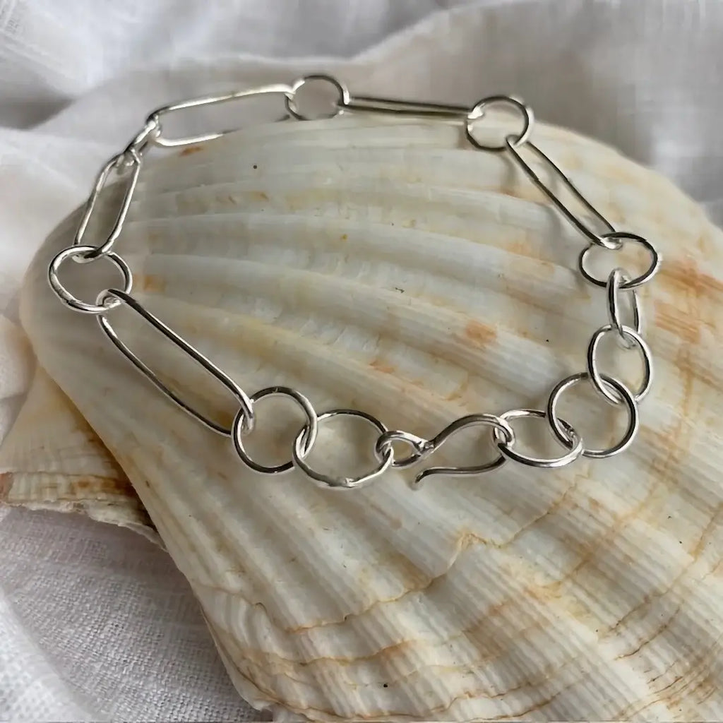 Paperclip Chain Fine Silver Bracelet