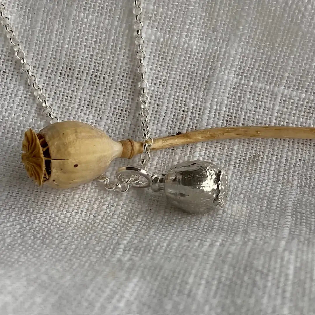 Small Poppy Seed Sterling Silver Necklace